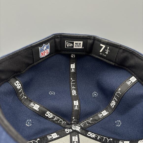 Seattle Seahawks New Era Cap Hat Adult Fitted Size 7 1/4 Blue - Picture 6 of 7